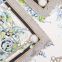 Lilac Garden - Hand Rolled Silk Foulard for Women