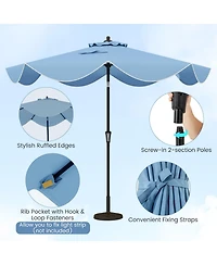 9 Ft Patio Umbrella with Crank Handle and Push Button Tilt-Navy