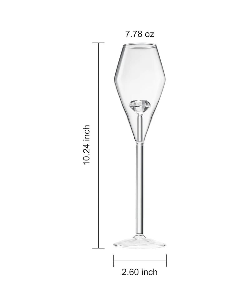 The Wine Savant Wedding Toast Champagne Flute Glasses, Set of 2