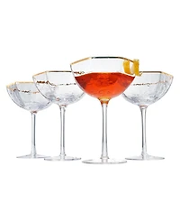 The Wine Savant Vintage Octagonal Coupe Glasses, Set of 4