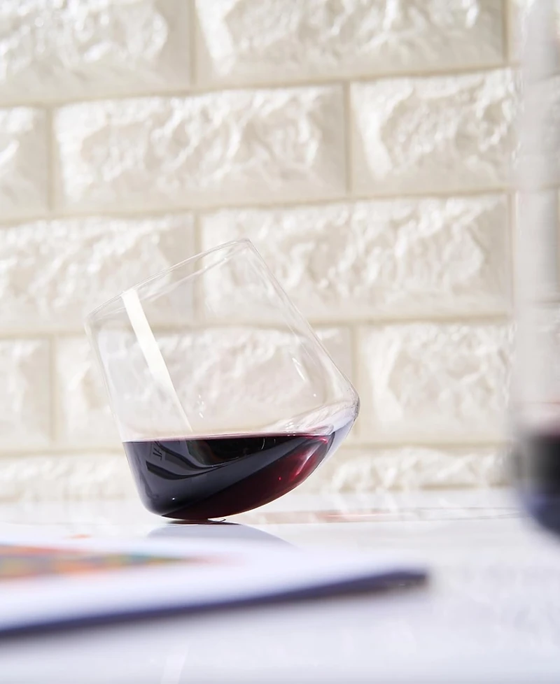 The Wine Savant Rotating Stemless Wine Glasses, Set of 2