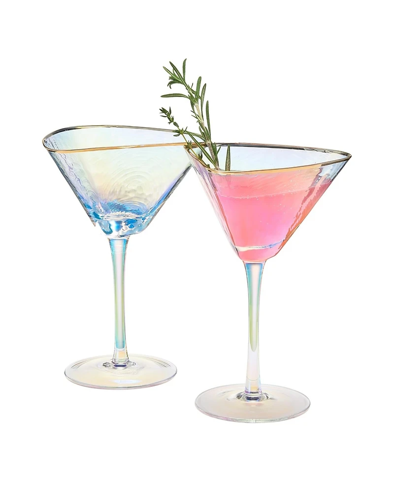 The Wine Savant Classic Hammered Martini Glasses, Set of 2