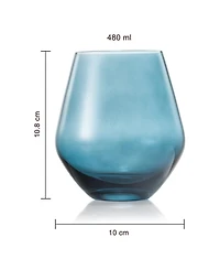 The Wine Savant Khen Pastel Muted Stemless Wine Glasses, Set of 4