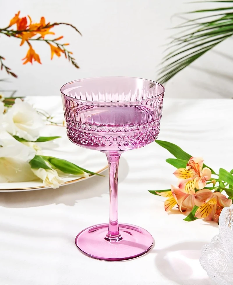 The Wine Savant Art Deco Vintage Goblet Cocktail Glasses, Set of 6