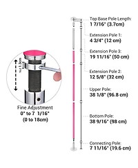 Yescom 10.9 Ft Static Spinning Dancing Pole Kit 45mm Silicone Party Club Exercise Pink