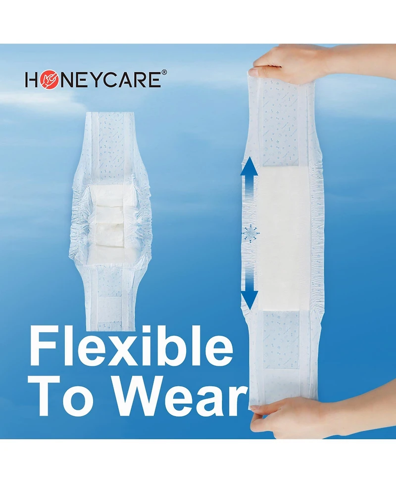 HoneyCare Paw & Dog Bone Print All-Absorb A25 Male Dog Wrap, Medium, 100ct