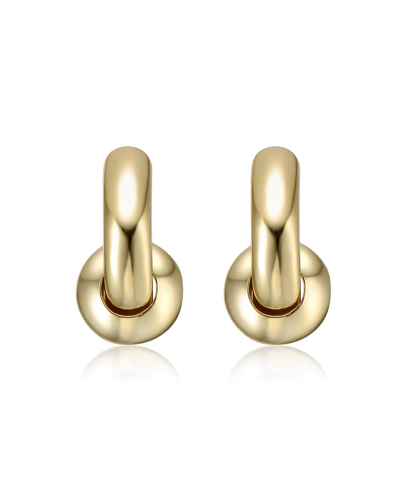 Huggie Hoops with Pearl and Clasp White Gold Plated or 14K