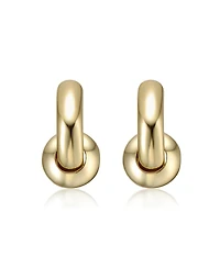 Huggie Hoops with Pearl and Clasp White Gold Plated or 14K
