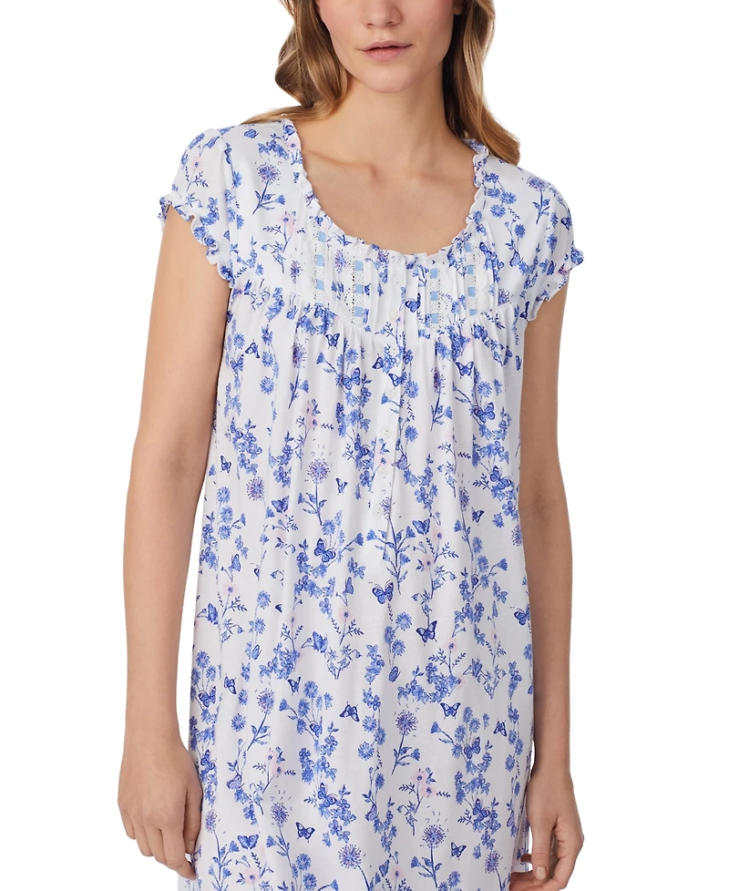 Eileen West Women's Ruffled Botanical Waltz Nightgown