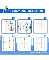 Heavy Duty Shelving Unit, Wire Metal Stackable Storage, 1-Tier Shelf, Chrome, 15" W x 13.8" D x 15" H