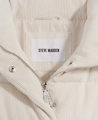 Steve Madden Women's Corduroy Zip-Front Puffer Coat