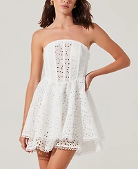 Astr the Label Women's Deasia Strapless Eyelet Dress
