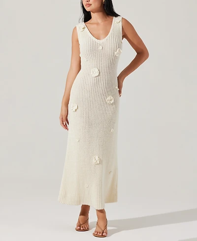 Astr the Label Women's Ainhoa Cotton Crochet-Applique Dress