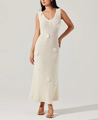 Astr the Label Women's Ainhoa Cotton Crochet-Applique Dress