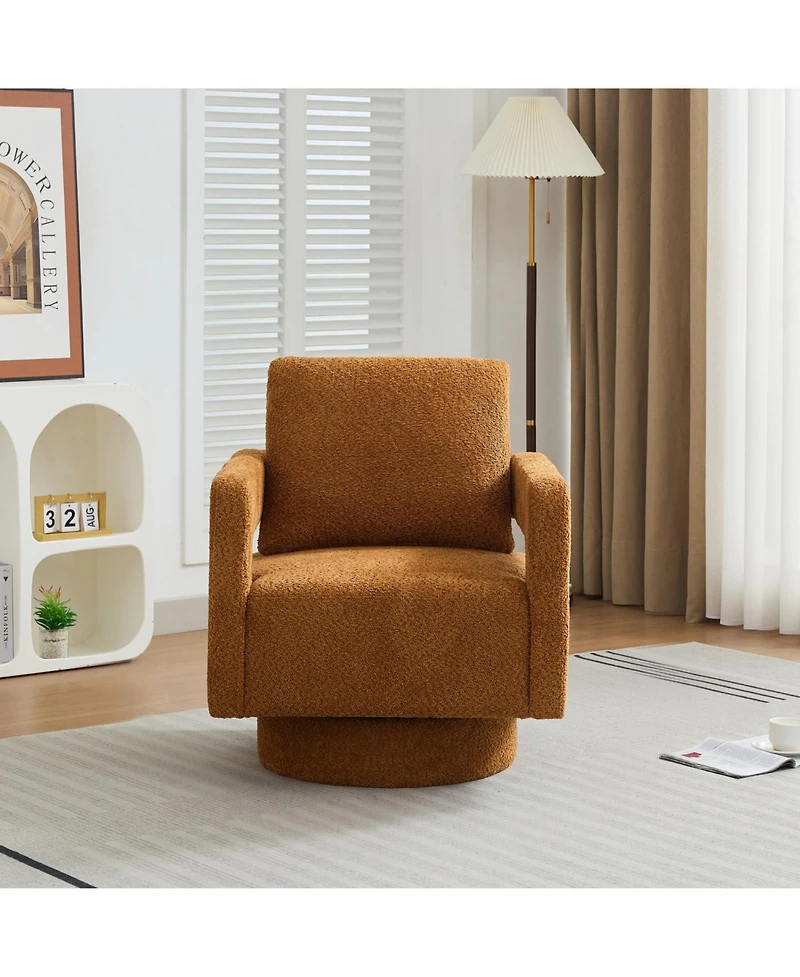 Streamdale Furniture Modern Swivel Accent Chair with Open Back