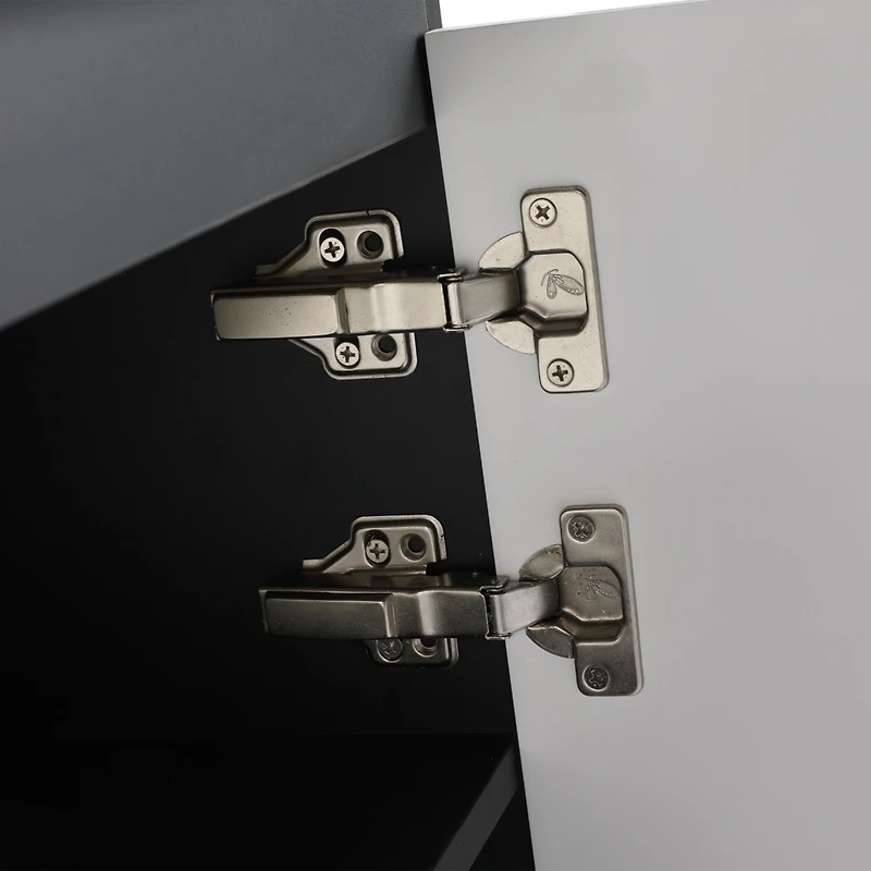 Wall-Mounted Vanity with Soft-Close Doors and Ceramic Sink