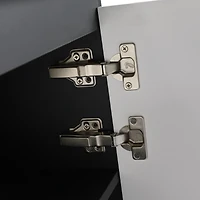 Wall-Mounted Vanity with Soft-Close Doors and Ceramic Sink