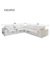 Streamdale Cloud Sectional Sofa Comfortable V-Shaped for Living Areas