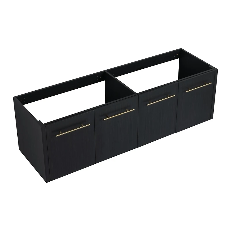 60 Inch Wall-mounted Bathroom Vanity (Only the Cabinet Body, No Top Sink