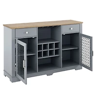 Streamdale Furniture Multi-Purpose Sideboard Cabinet with Glass Doors and Ample Storage (56.46"x35.63"x15.55")