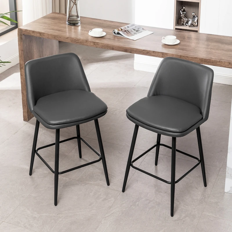 Streamdale Furniture Modern Small Counter Stools for Kitchen Island with Curved Back and Upholstered Seat