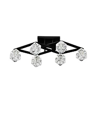 6-Light Crystal Ceiling Lamp for Dining Room, Modern Entryway Light