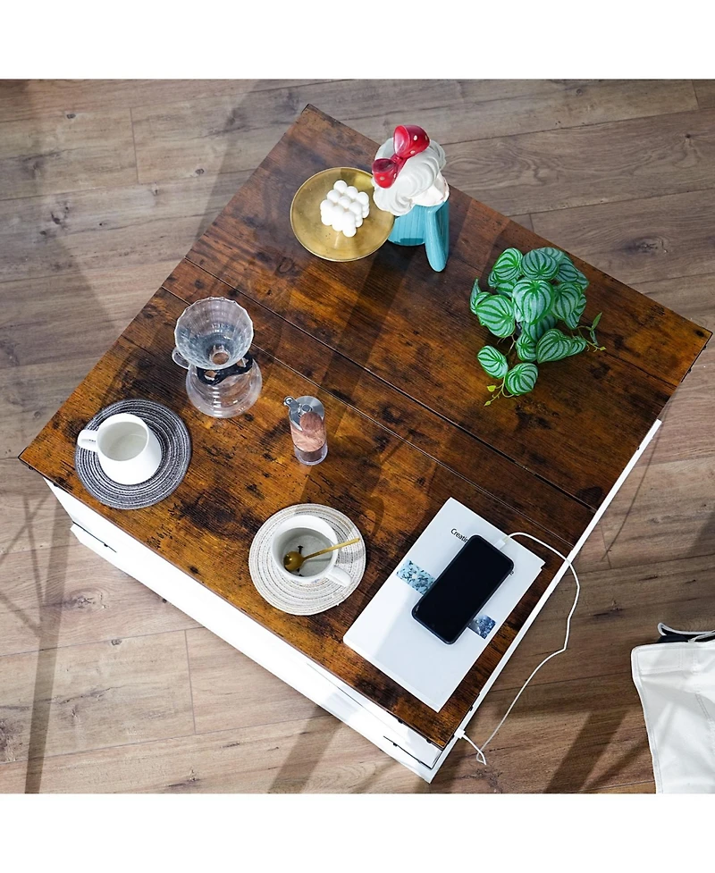 Streamdale Multi-functional Lifting Home Coffee Table (80cm), Vintage White