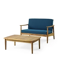 Streamdale Willowbrook Acacia Wood Loveseat And Coffee Table Set