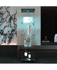 Streamdale Led Glass Display Cabinet, 4 Shelves with Door