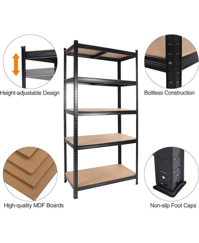 Streamdale 2000LBS Capacity Garage Storage Shelves Heavy Duty