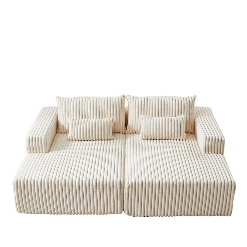 Streamdale Cloud Plush Sectional Lounger with Reclining Sleeper