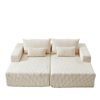 Streamdale Cloud Plush Sectional Lounger with Reclining Sleeper