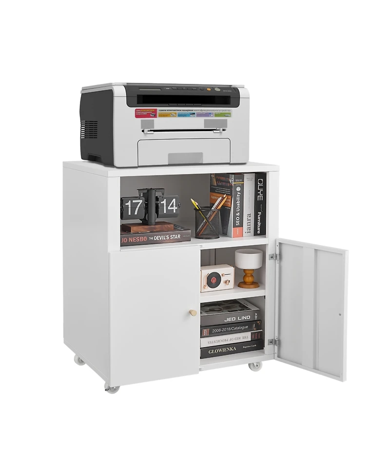 Streamdale Mobile Printer Stand with File Cabinet