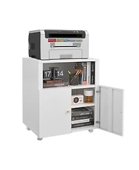 Streamdale Mobile Printer Stand with File Cabinet