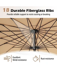 9 Feet Round Patio Umbrella with 18 Fiberglass Ribs