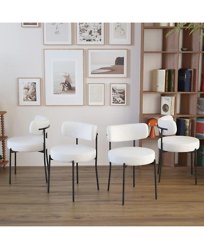 Streamdale White Mid-Century Dining Chairs (Set of 4)