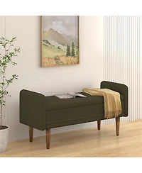 Streamdale Teddy Velvet Storage Stool (46" x 17" x 22")