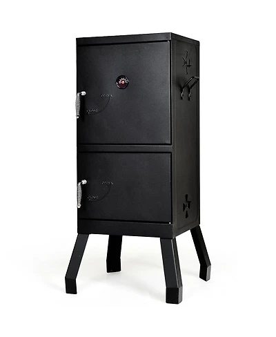 Vertical 2-tier Outdoor Barbeque Grill with Temperature Gauge