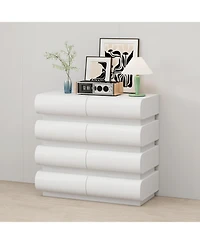 Streamdale 8 Drawer Dresser for Bedroom, White Dresser No Handle, Modern 8 Chest of Drawers with Wide Storage