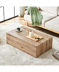 Streamdale Modern Wood Texture Mdf Coffee Table, Simple, Durable Design (39.3"x23.6"x11.8")