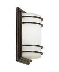 John Timberland Habitat Modern Outdoor Wall Light Fixtures Set of 2 Rubbed Bronze 11" Opal Glass for Post Exterior Barn Deck House Porch Yard Pat