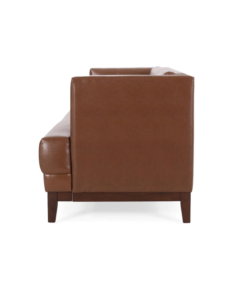 Streamdale Mid-Century Modern Tufted 3-Seater Sofa With Wood Frame