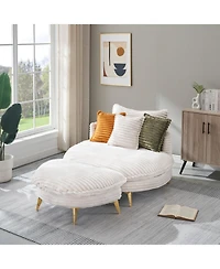 Streamdale Cozy Corduroy Sofa Fabric (65") with Pillows