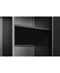 Streamdale Black Metal Wardrobe Cabinet with Lockable Doors, Adjustable Shelves, and Hanging Rod