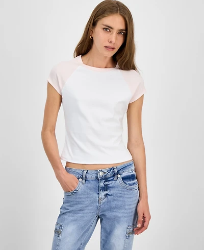 Just Polly Juniors' Raglan Short-Sleeve Tee