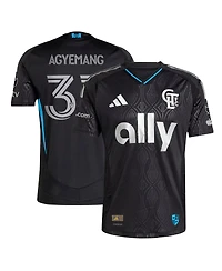Adidas Men's Patrick Agyemang Black Charlotte Fc 2025 Fortress Kit Authentic Player Jersey