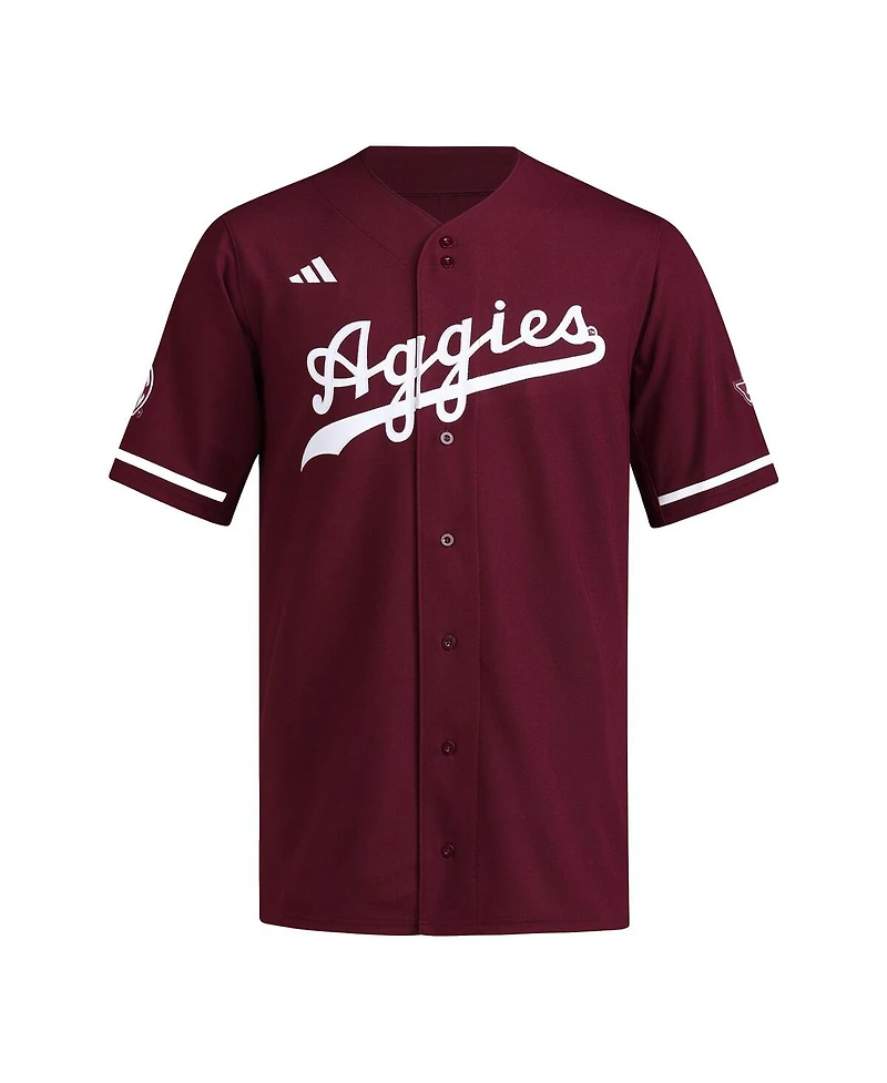 Adidas Men's Maroon Texas A&M Aggies Reversible Retro Full-Button Baseball Jersey
