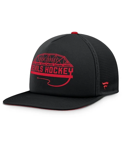 Fanatics Men's Black/Red New Jersey Devils Authentic Pro Hometown Rink Foam Trucker Snapback Hat