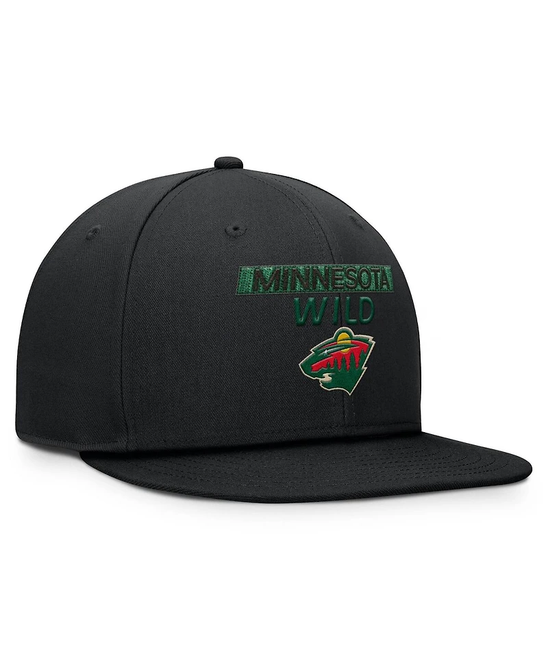 Fanatics Men's Black Minnesota Wild Authentic Pro Prime Snapback Hat