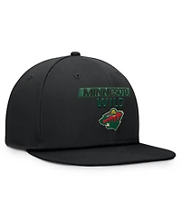 Fanatics Men's Black Minnesota Wild Authentic Pro Prime Snapback Hat